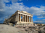 Akropolis Fotografie Sehenswürdigkeit  Der Parthenon-Tempel ist Sinnbild der gesamten Anlage