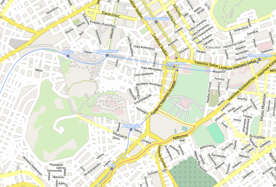 Pláka-Stadtplan mit Luftaufnahme und Unterkünften von Griechenland