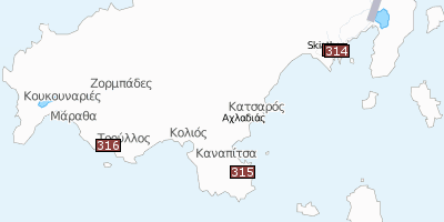Skiathos-Stadt Griechenland Stadtplan
